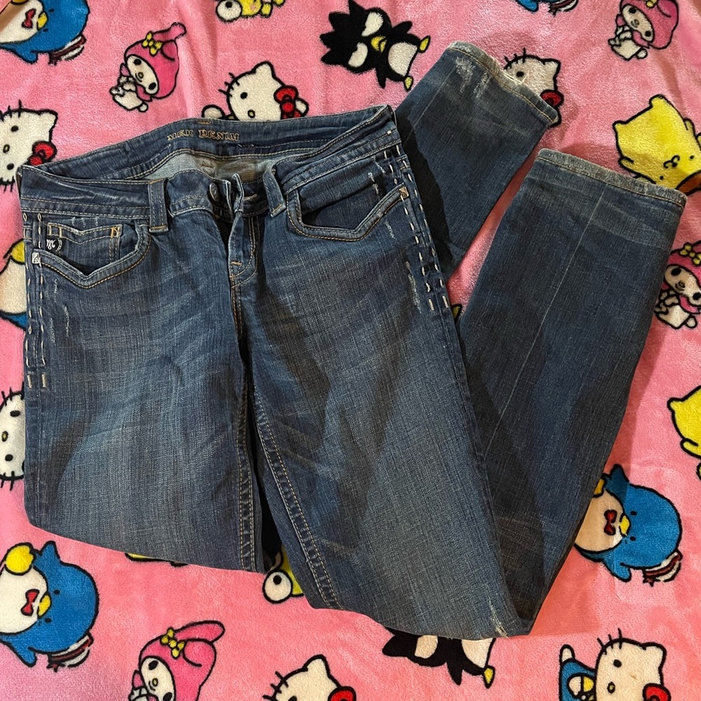 MEK Women's Blue Flare & Wide Leg Jeans
